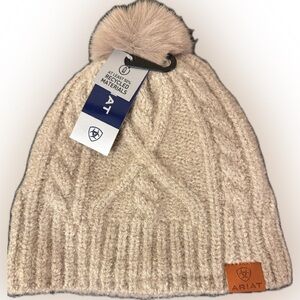 Ariat Fields Of Rye Entwine Beanie with Pom
